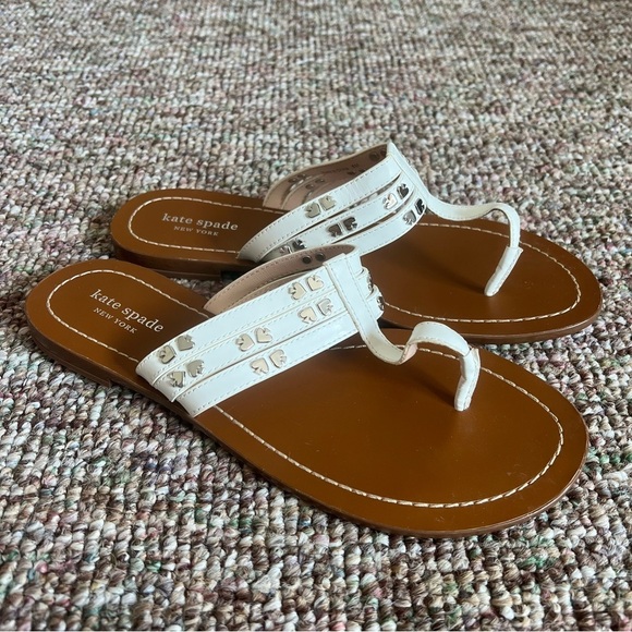 Kate Spade new york White Carol Thong Sandal Size 8 - Picture 2 of 7